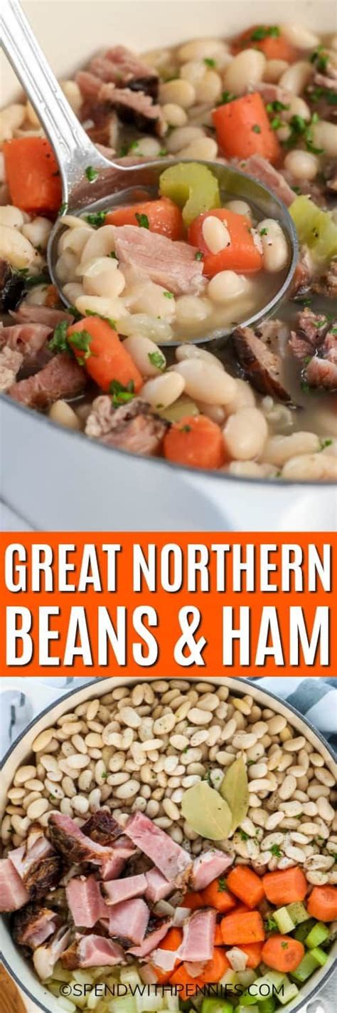 Make something they'll love at the lean i'm a registered dietitian and mom of three from columbus, ohio. This ham and beans recipe is quick and easy to prepare. Made with great northern beans and ham ...