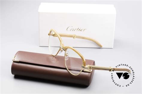 Glasses Cartier Malmaison Bubinga Precious Wood Frame Vintage Sunglasses