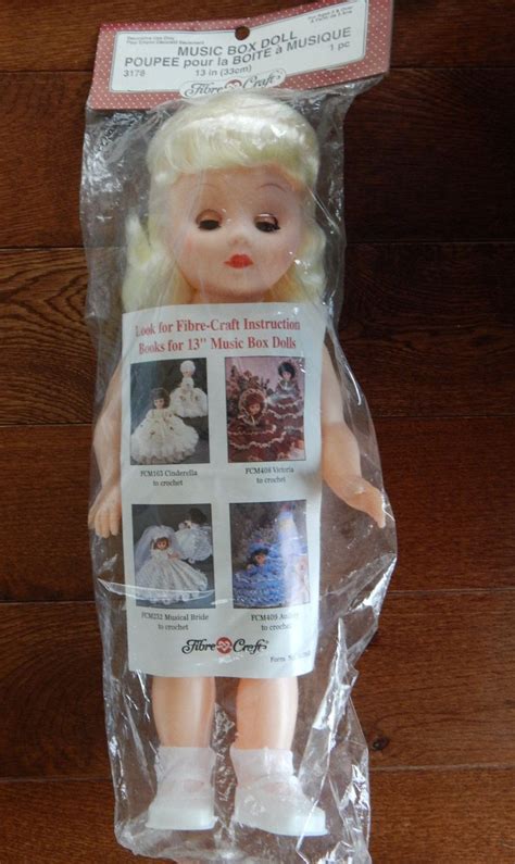 Music Box Bed Doll Plastic Body 13 Fibre Craft 3178 Blonde Hair White