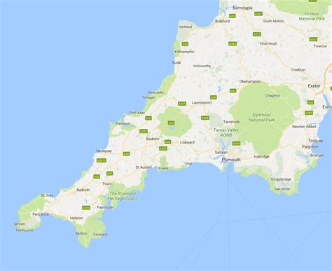 Devon Cornwall Road Map By Geographers A Z Map Compan