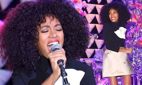 Solange Knowles Wears Paint Splashed Mini Skirt To Perform At The Armory Party Daily Mail Online