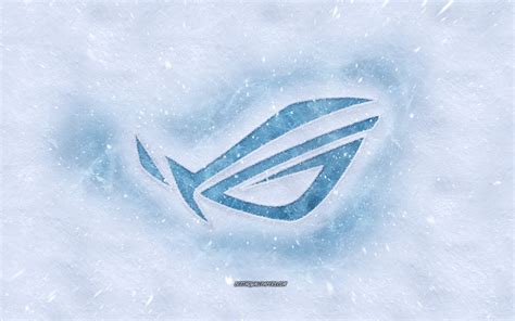 Download Wallpapers Rog Logo Winter Concepts Snow Texture Snow