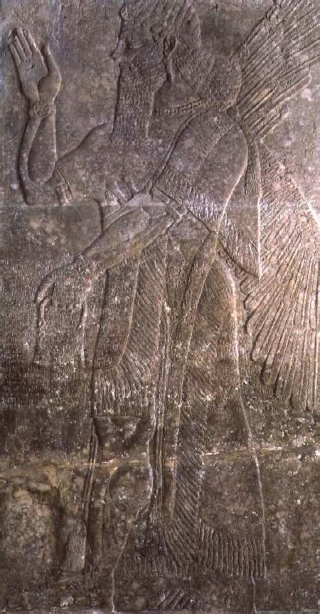 Relief Depicting A Winged Genie From Th Assyrian As Art Print Or