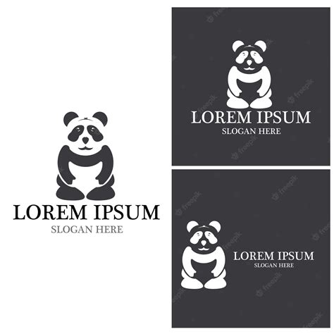 Premium Vector Cute Panda Logo Vector Template Illustration