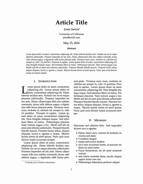 Writing Articles Format