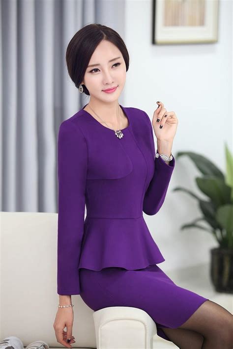 Fashion Women Business Suits With Two Piece Skirt And Top