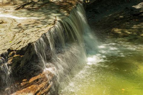 Waterfall On Small Creek In Late Summer Stock Image Image Of Outdoors