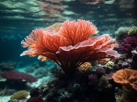Premium Ai Image Beautiful Coral Reef Underwater Anemones Seaweed