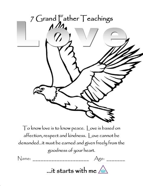 Printable 7 Grandfather Teachings Colouring Pages Barry