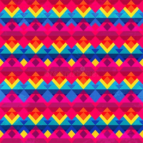 Psychedelic Triangle Seamless Pattern Stock Vector Illustration Of