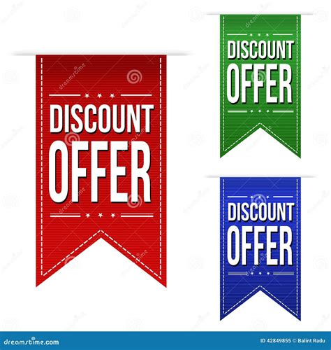 Discount Offer Banner Design Set Stock Vector Illustration Of