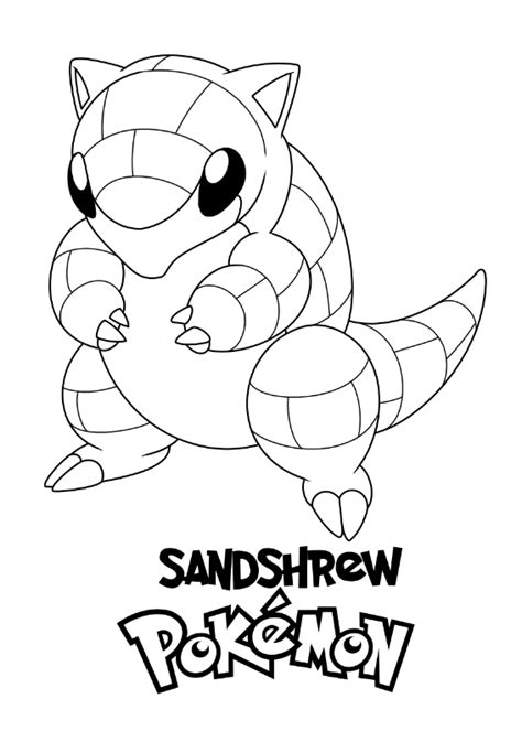 Pokemon Sandshrew Kolorowanka - Morindia Pokoloruj rysunek