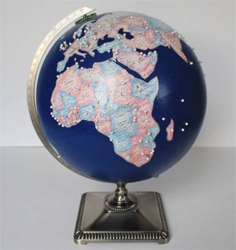 Travel Themed Globe Pins Marking Your Favorite Destinations World Globe