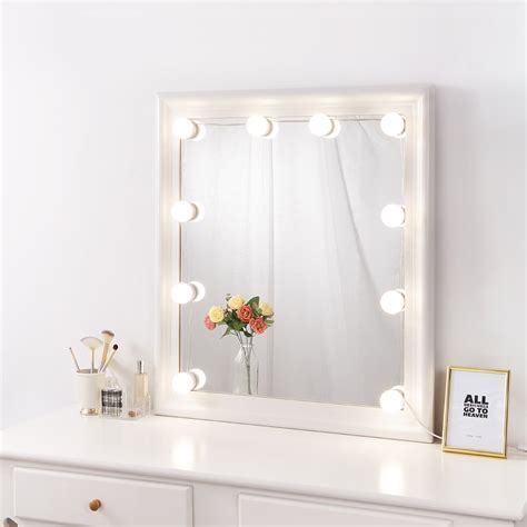 Led touch screen 22 light makeup mirror table desktop makeup 1x/2x/3x magnifying mirrors vanity 3 folding adjustable mirror. DIY Hollywood Lighted Makeup Vanity Mirror with Dimmable ...