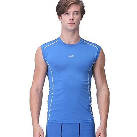 Mens Sleeveless Compression Shirt Top Base Layer T Shirts For Gym