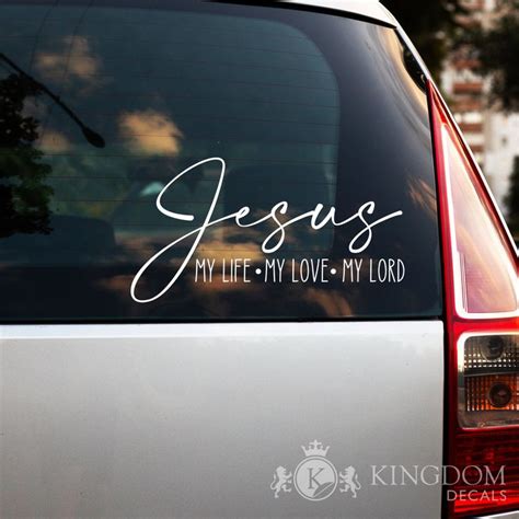 Jesus Decal Christian Car Sticker Vinyl Lettering Window Etsy Jesus