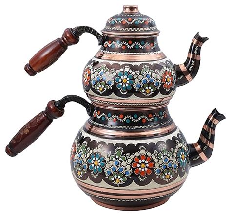 Amazon Com Handcrafted Copper Decorative Turkish Tea Pot Set Tea
