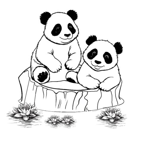 Pandas Ausmalbild Kostenlos Herunterladen