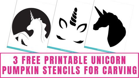 3 Free Printable Unicorn Pumpkin Stencils For Carving Freebie Finding Mom