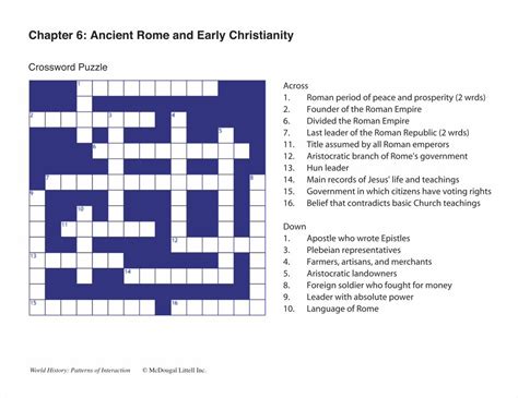 Pdf Crossword Puzzle Classzone · Chapter 6 Ancient Rome And Early