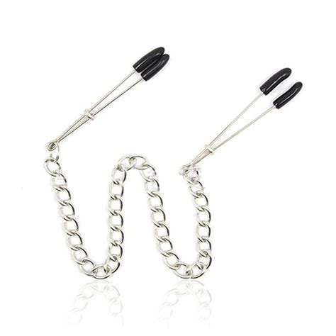 Buy Sexy Stainless Steel Chain Nipple Clamps Tweezers Erotic Nipple Sex Toys For Couple Sex