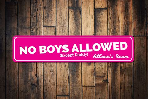 No Boys Allowed Sign Custom Girl Room Sign Personalized Decor For