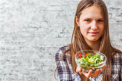 Teenager With Vegetables Stock Image Image Of Beautiful 13403239