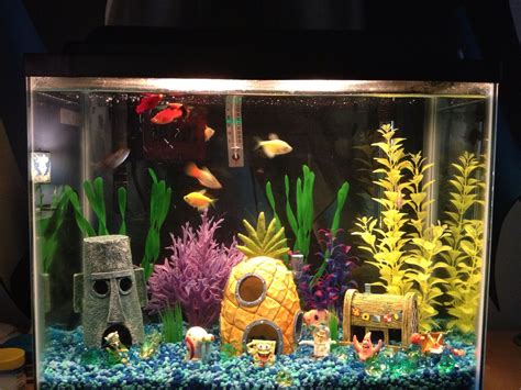 My Sons Sponge Bob Inspired Fish Tank Fish Aquarium Decorations