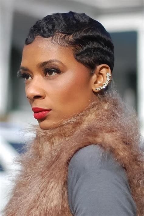 12 really cute finger wave hairstyles for black women short black hairstyle with finger waves | short black hairstyle with finger waves deep roots accommodated platinum ends for best impact. Short Black Finger Waves in 2020 | Black women hairstyles ...