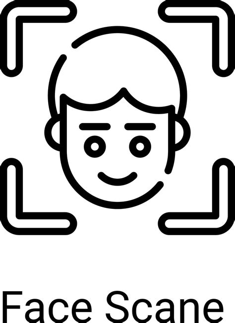 Face Scan Outline Icon Photography And Digital Art Line Vector Design
