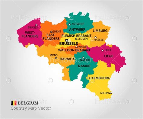 Detailed Map Of Belgium Vector Illustration Download Graphics And Vectors