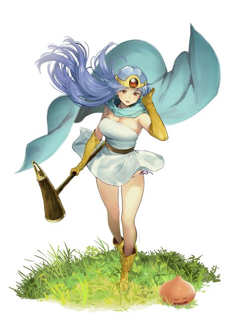 Twinpoo Sage Dq3 Dragon Quest Dragon Quest Iii Highres 1girl Blue Hair Breasts Cape