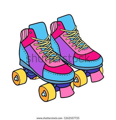 Roller Derby Skates Illustration Lovely Hand Stock Illustration