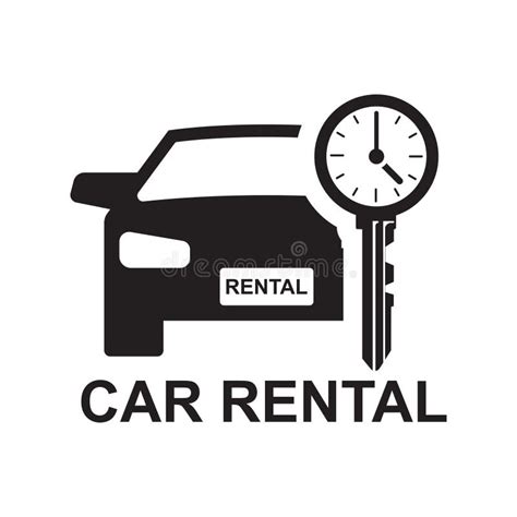 Car Rental Icon Isolated On White Background Stock Vector