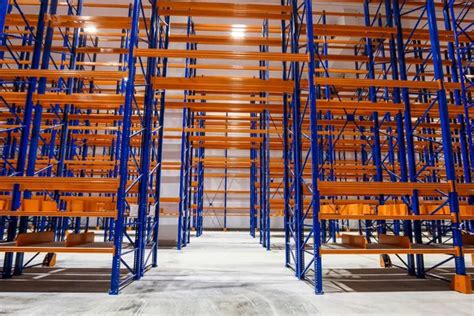 Huge Areas For Storage Of Goods Storage Rack Blue And Orange Metal
