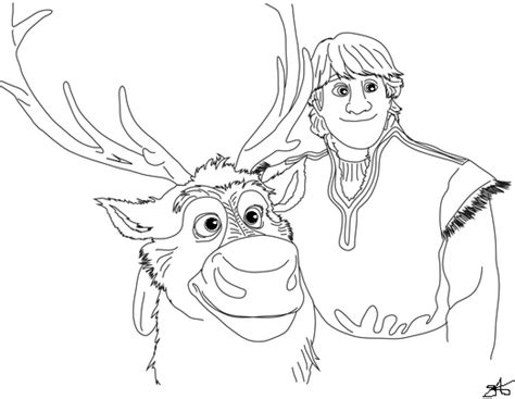 This is a page of 'frozen' clip art. Frozen (Sven and Kristoff) Coloring Page | Moose art ...