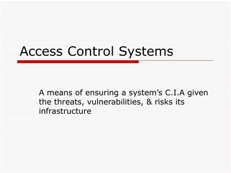 Ppt Access Control Systems Powerpoint Presentation Free Download