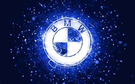 Download Wallpapers Bmw Dark Blue Logo 4k Dark Blue Neon Lights