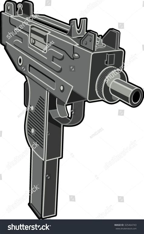 Uzi Submachine Gun Stock Vector 325464743 Shutterstock