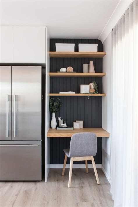 Small Home Office In Kitchen Design Tiny Kitchen Office With Gray