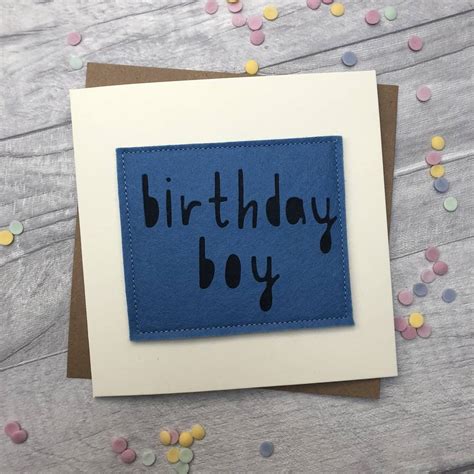 Personalised Felt Birthday Boy Card By Alphabet Bespoke Creations