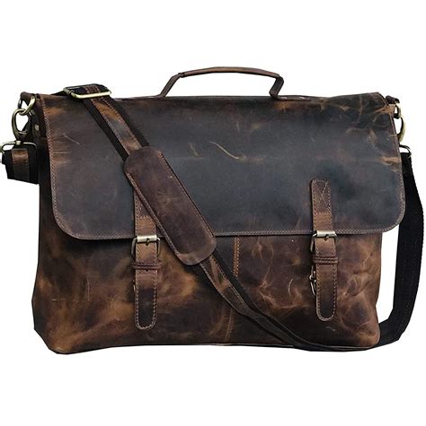 Cuero Leather Unisex Real Leather Messenger Bag For Laptop Briefcase Satchel Cuerobags