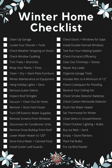 Winter Home Maintenance Checklist Free Printable Home Maintenance