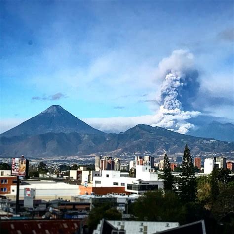 Eruption Fuego Volcano In Guatemala Ashfall Evacuations Dark Ash