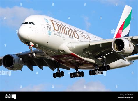 Emirates A380 Landing London Heathrow Hi Res Stock Photography And