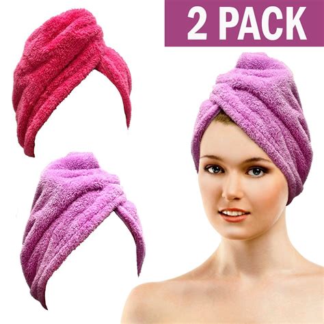 Bath Blossom Microfiber Hair Towel Wrap Fast Drying Head Wraps Turban