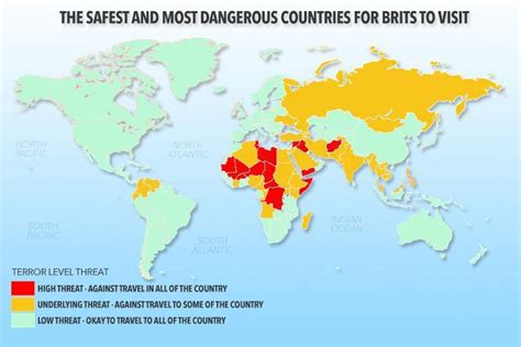 This Map Identifies The Most Dangerous And Safest Countries For Brits