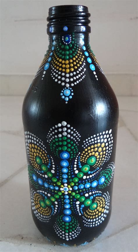 Painting On Glass Bottles Hand Painted Glass Bottle Dot Design