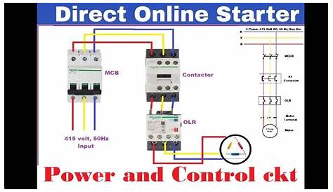 direct online motor starter circuit diagram