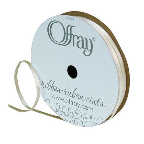 Offray Double Face Satin Ribbon Antique White